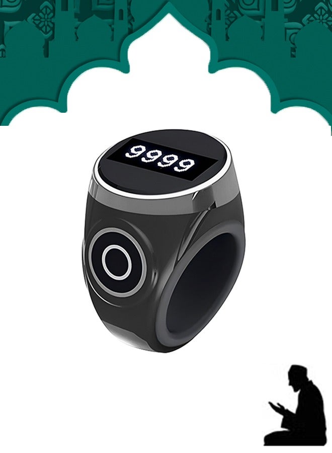Waterproof Tasbeeh Ring,Smart Counter with Night Vision,Waterproof and Anti-Mistouch, OLED Display, Touch Count,Waterproof 4 Digit Finger Counter Zikr Ring for Muslims  - Image 1