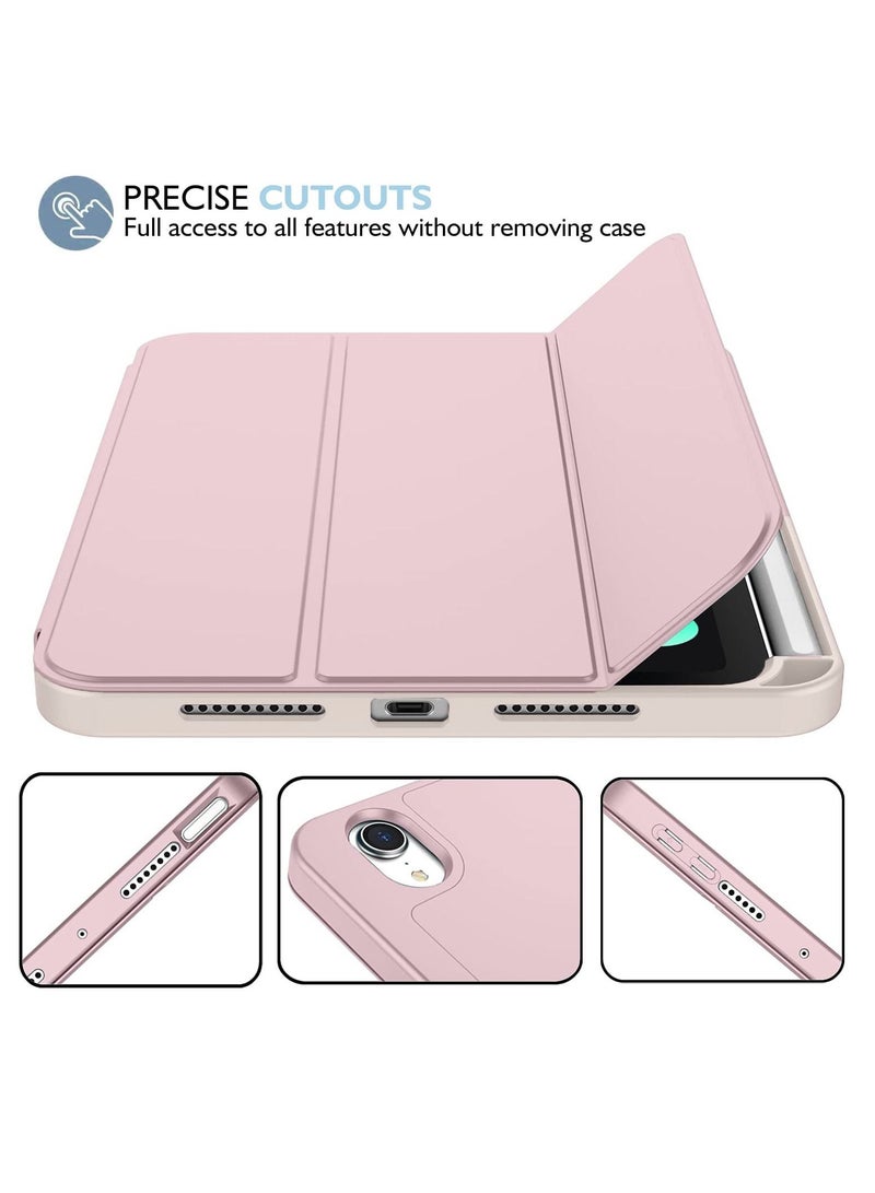 سرير - القط جراب قابل للطي لجهاز آيباد ميني 6 مع حامل أقلام لون زهري - Image 3