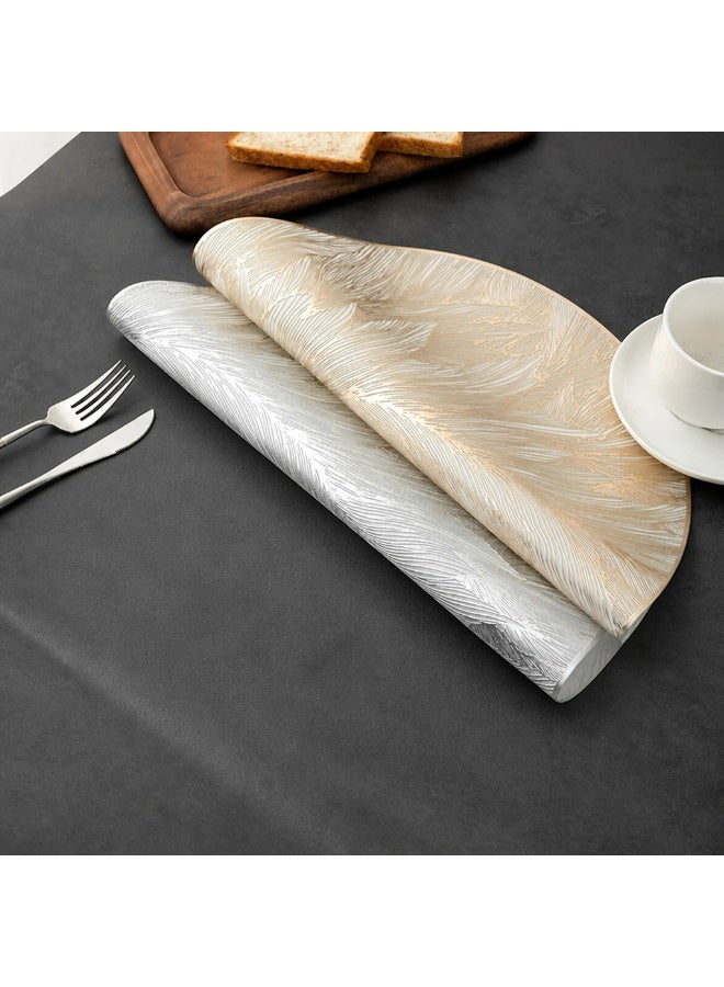 4PCS Gold Round Placemats Set, Luxury Metallic Dining Table Mats with 3D Embossed Texture, Waterproof Non-Slip Heat Resistant PVC Place Mats, Elegant Kitchen Table Decor for Home, Party & Guest Serving - Image 5