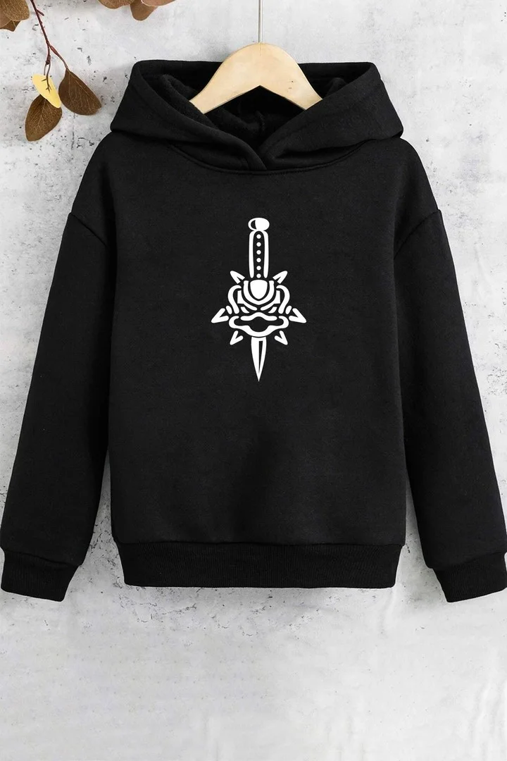 ONLYTRENDWEAR Kids Skullcracked Printed Sweatshirt 3-4 Years Old Black
