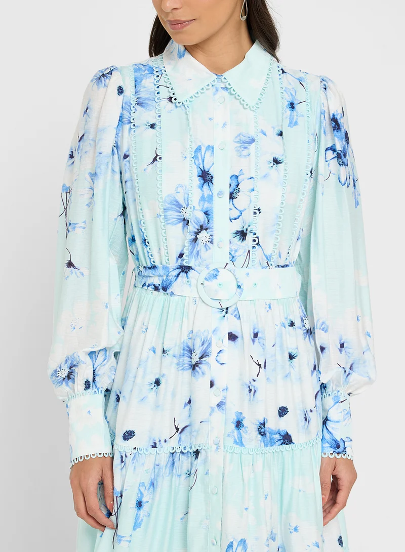 YAS Floral Tiered Dress