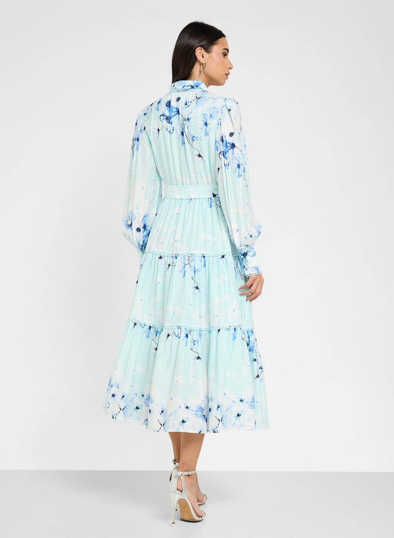 YAS Floral Tiered Dress - Image 2