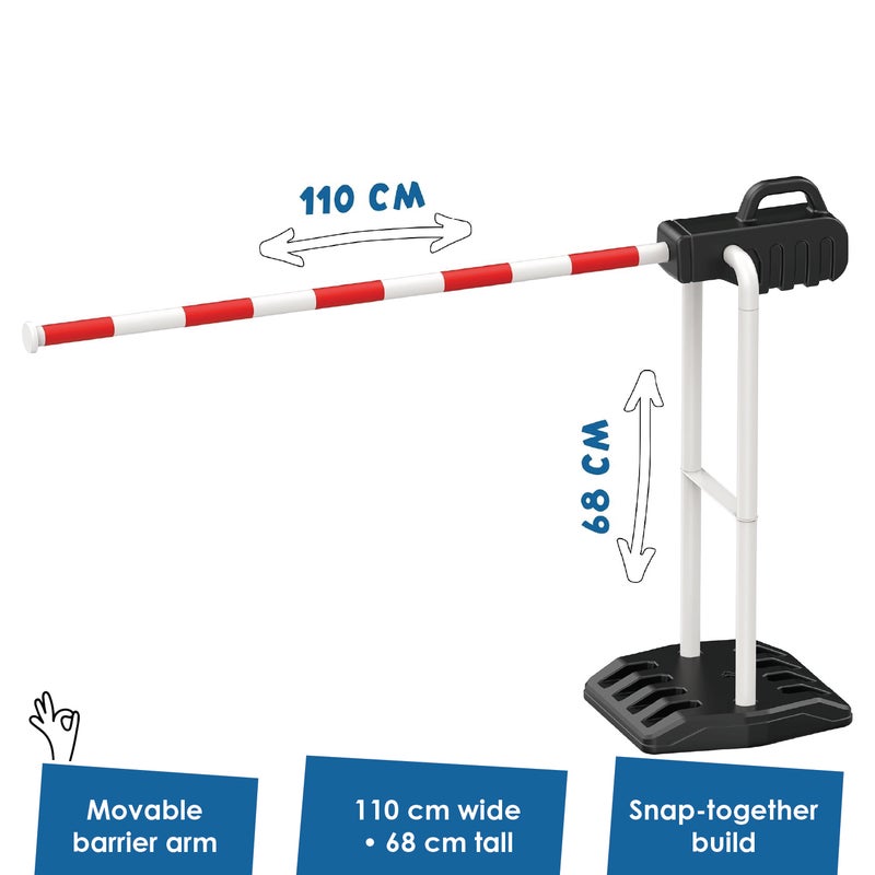 alldoro Kids Traffic Barrier | 110cm Wide 68cm Tall | Adjustable Red-White Arm | Snap-Together Assembly | Fillable Base | Road Safety Toy Age 3+ - Image 2