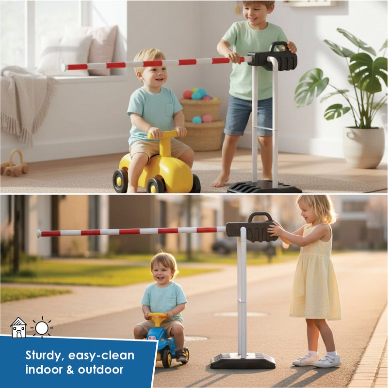 alldoro Kids Traffic Barrier | 110cm Wide 68cm Tall | Adjustable Red-White Arm | Snap-Together Assembly | Fillable Base | Road Safety Toy Age 3+ - Image 4