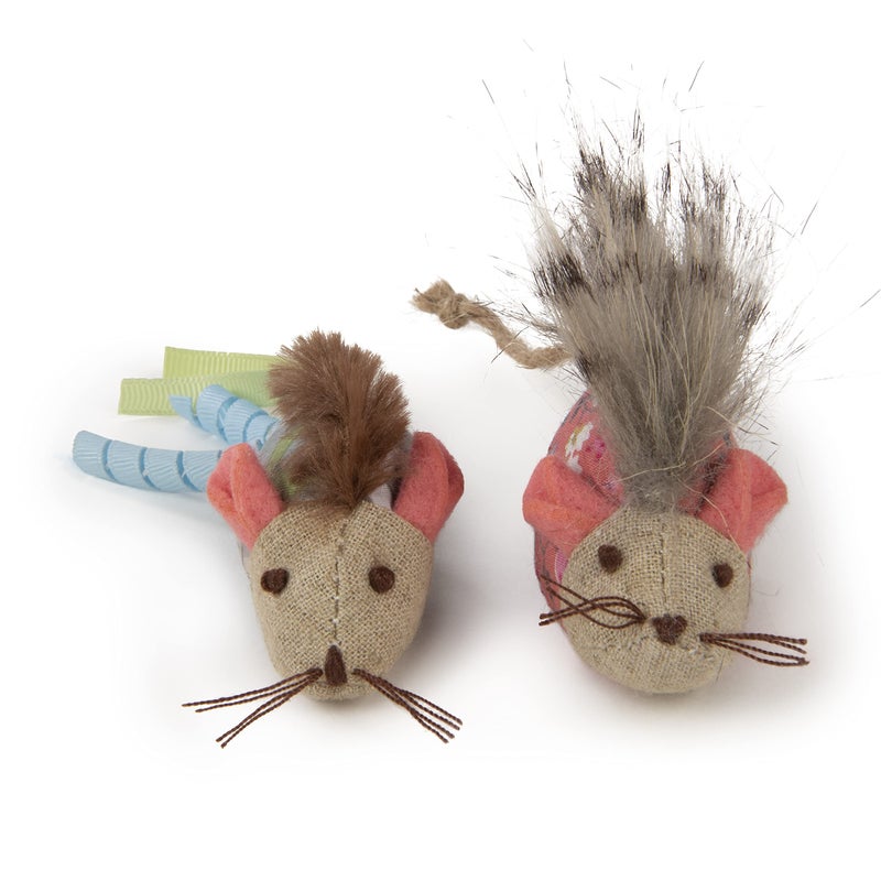 Petlinks 2 Count HappyNip Mohawk Mice Cat Toys Contains Silvervine Catnip BluePink 2 Count - Image 2