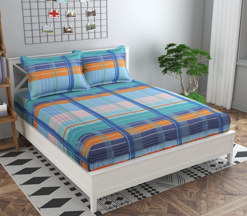 Akshya Fitted bedsheets King Size with 2 Pillow Cover | Double bedsheet Elastic Fitted | bedsheet with Elastic King Size - Image 5