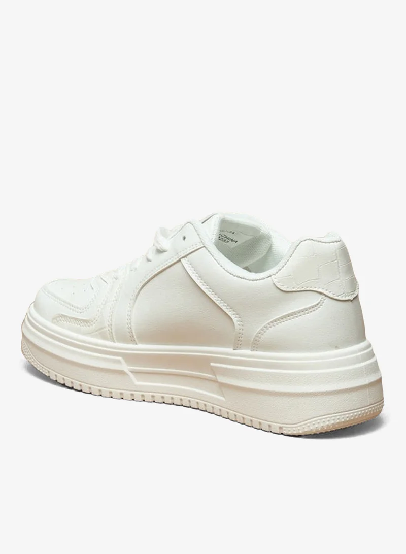 Flora Bella By Shoexpress Women's Solid Lace-Up Low Ankle Sneakers