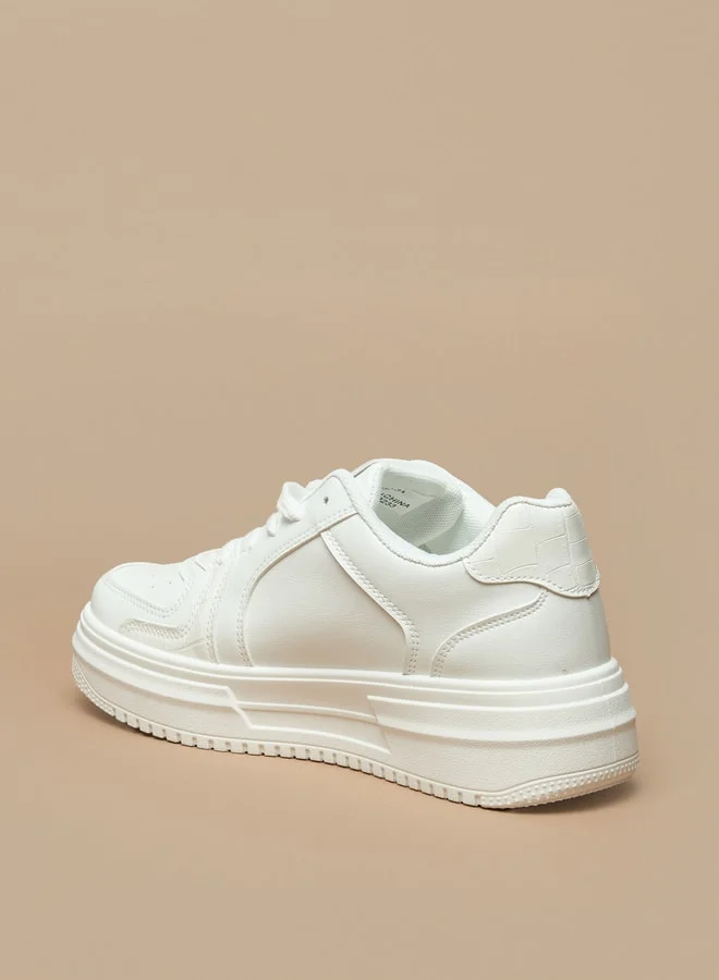 Flora Bella By Shoexpress Women's Solid Lace-Up Low Ankle Sneakers