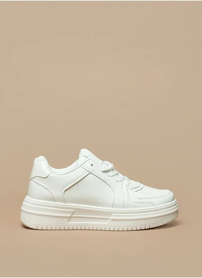 فلورا بيلا من شو إكسبرس Women's Solid Lace-Up Low Ankle Sneakers