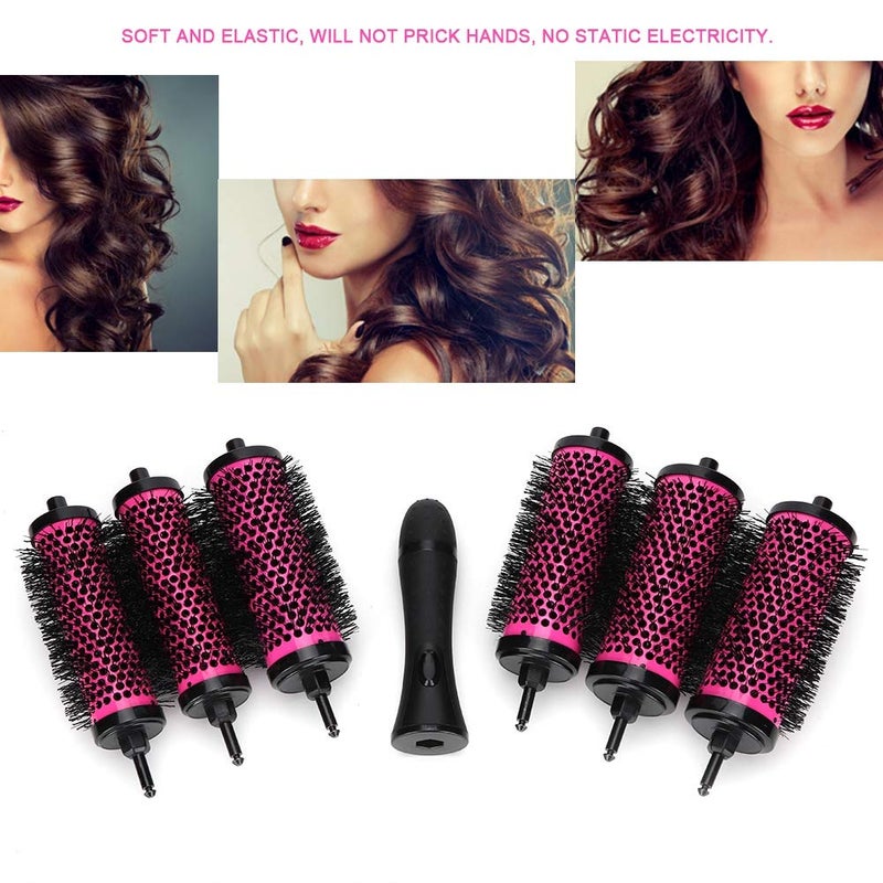 woobles Curling Brush Set, Hair Tools, 6 Round Curling Comb Set, Beauty Salon High Temperature Detachable Barrel Round Hair Brush Household Curling Iron For Hair Salon Household Hairdresser Tools - Image 3