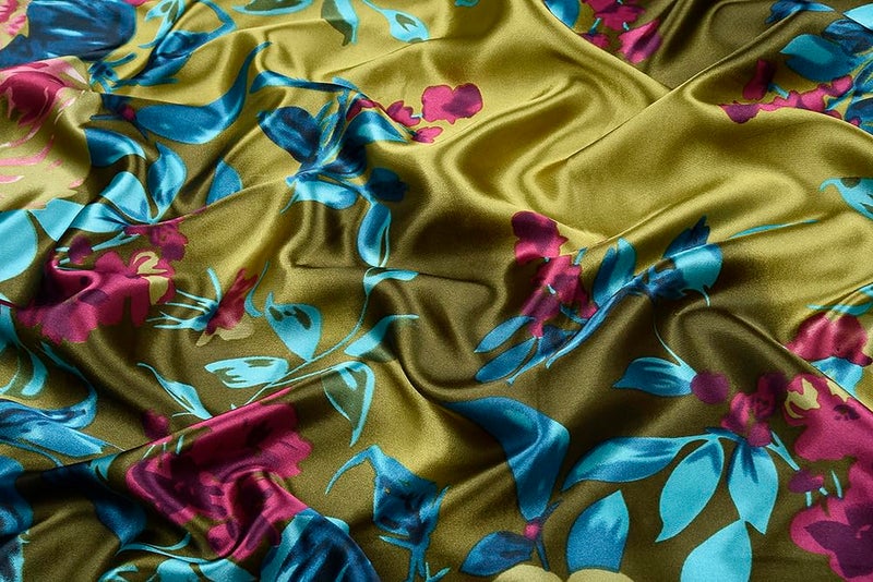 corciova 2 Pcs 35 Square Curly Hair Scarf for Black Women Silk Headband Tie Bandanas Headscarf Turquoise Camellia Leopard - Image 4