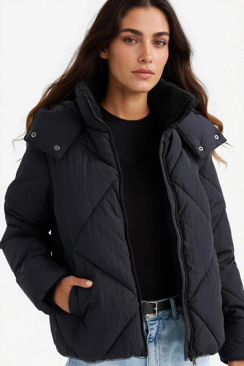 Defacto Waterproof Standard Fit Faux Fur Lined Puffer Jacket