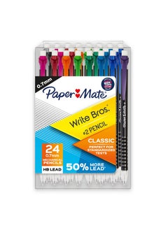 Paper Mate Mechanical Pencils 0.7Mm, Write Bros. Classic Number 2 Pencil Set, Office Supplies, Classroom Supplies, Sketching Pencils, Drafting Pencils, Great For Standardized Testing, 24 Count  - Image 1