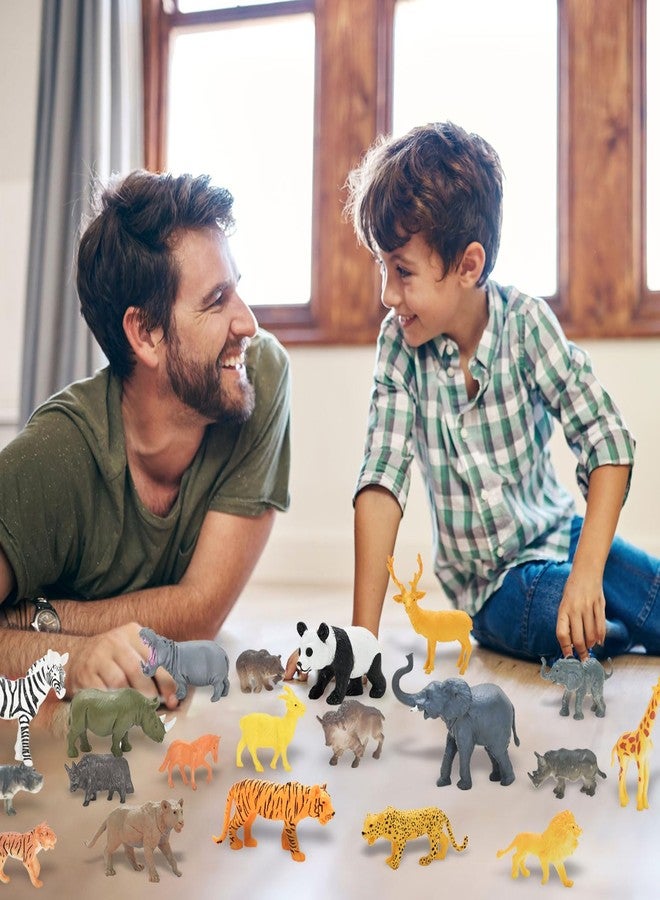 Kimicare 24Pcs Safari & Zoo Animals Figures, Realistic Plastic Animal Toys Set for Kids 1 2 3, Lion, Elephant, Perfect for Play, Education, Baby Shower Decor,Party Supplies Cake Topper - Image 5