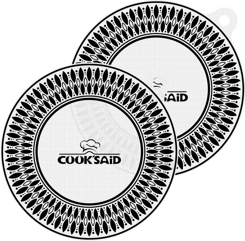Cook's Aid حصيرة مساعدة الطهي مكونة من قطعتين لموقد ال��ث - (مغناطيسية) واقية من الخدوش لموقد الحث - حصائر سيليكون متعددة الاستخدامات - لبطانة مقلاة الهواء، حصيرة الميكروويف، حامل الأواني (مقاس M - 11 بوصة) - Image 1