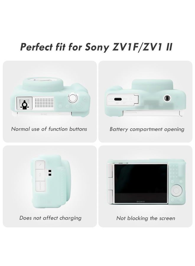 Rieibi حافظة ZV-1F، حافظة واقية من السيليكون الناعم لكاميرا سوني ZV1F/ZV-1M2/ZV-1 مارك II، حافظة ZV1F خفيفة الوزن - أخضر فاتح - Image 3