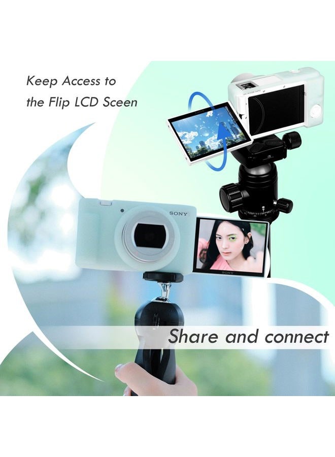 Rieibi حافظة ZV-1F، حافظة واقية من السيليكون الناعم لكاميرا سوني ZV1F/ZV-1M2/ZV-1 مارك II، حافظة ZV1F خفيفة الوزن - أخضر فاتح - Image 5