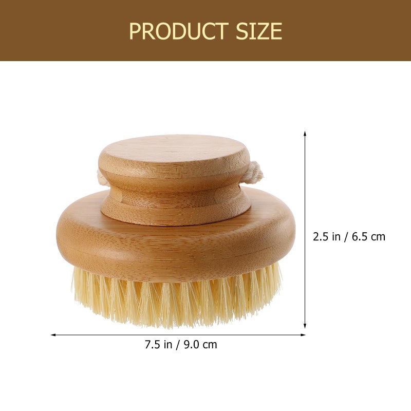 Natural Fiber Round Bath Brush Body Scrubber For Exfoliating Skin Care And Shower Back - Image 3