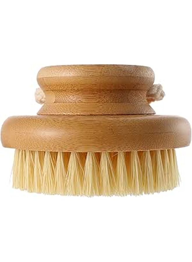 Natural Fiber Round Bath Brush Body Scrubber For Exfoliating Skin Care And Shower Back - Image 1