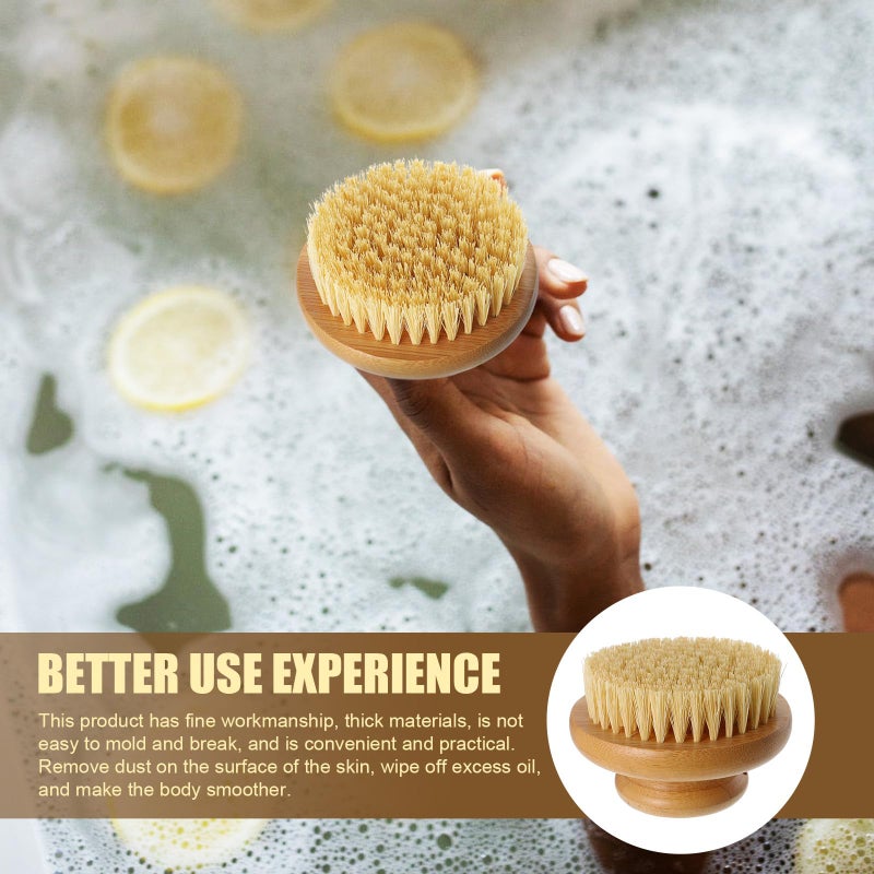 Natural Fiber Round Bath Brush Body Scrubber For Exfoliating Skin Care And Shower Back - Image 5