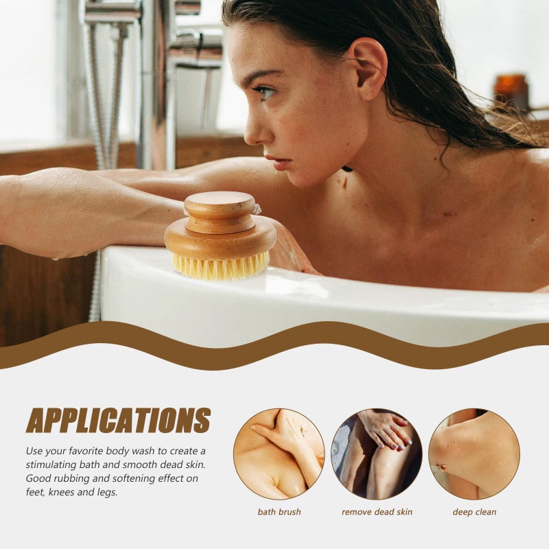 Natural Fiber Round Bath Brush Body Scrubber For Exfoliating Skin Care And Shower Back - Image 4