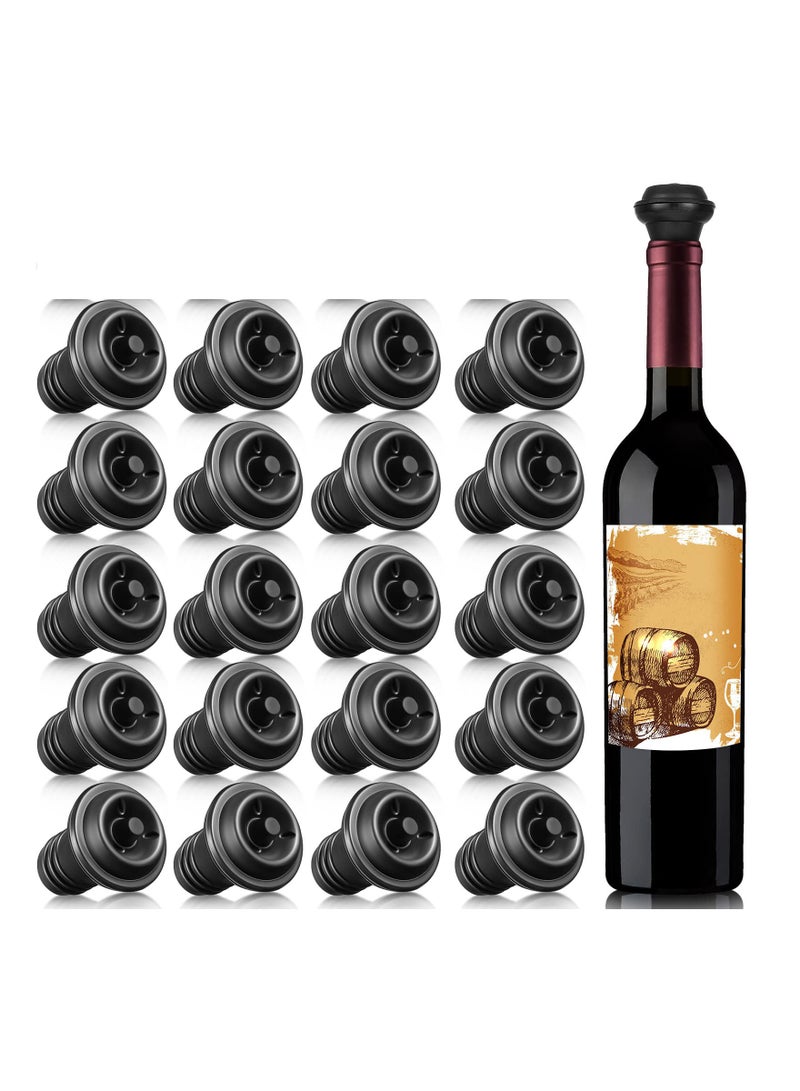 SOLARAE Wine Stopper, Resealable Wine Pump, Vacuum Stoppers, Vacuum Wine Stopper, Silicone Wine Saver Vacuum Stoppers, Practical Wine Saver Stoppers for Kitchen Supplies Wine Bottle Tools (20PCS) - Image 1
