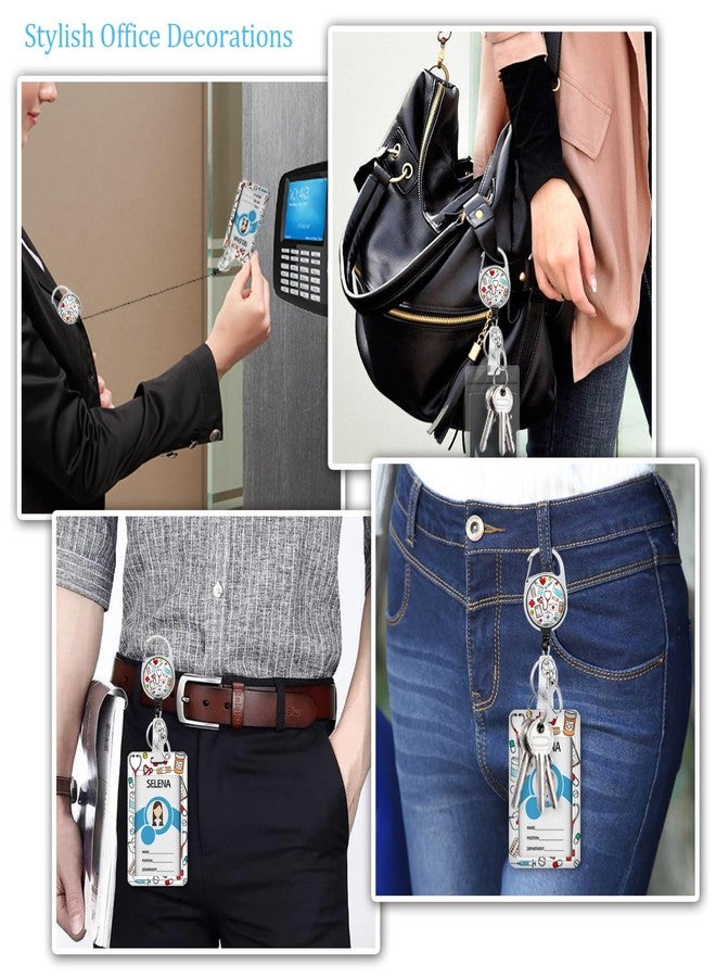 lebrocoli Medical Health Nurse Badge Holder with Retractable Reel, Id Card Work Badge Holder with Clip Heavy Duty, Vertical Card Name Tag Badge Cover Case Protector for Doctor Hospital Nursing Women Gifts - Image 3