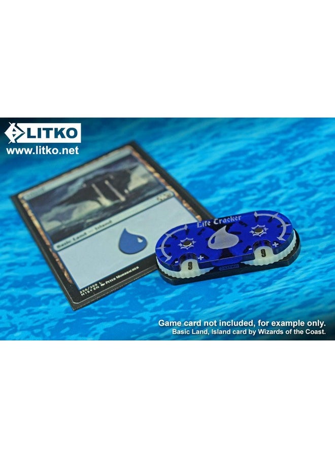 LITKO LITKO Life Counter Wheel | Health Point Tracker Dial | Victory Points Wheel | 0-99 | Compatible with Magic: The Gathering | Tabletop Games | Collectible Card Games | Living Card Games | Island (Blue)  - Image 2