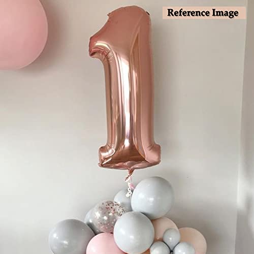AMFIN® 32 inch 1 Number Foil Balloon, Birthday Decoration Items [Helium Supported] - Rose Gold - Image 4