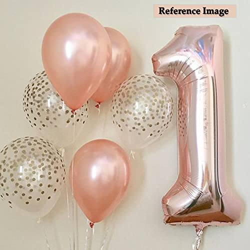 AMFIN® 32 inch 1 Number Foil Balloon, Birthday Decoration Items [Helium Supported] - Rose Gold - Image 5