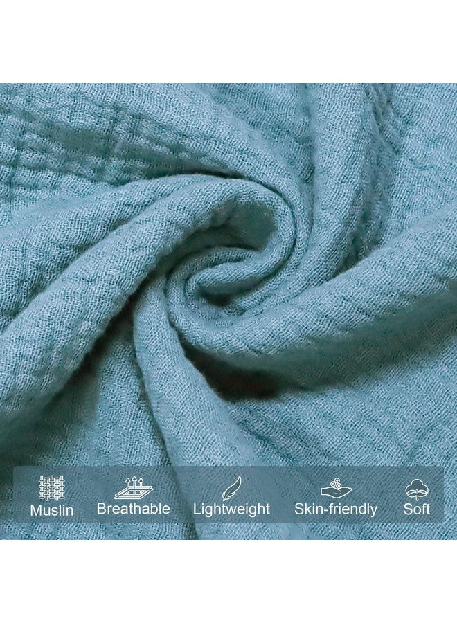 غطاء كرسي استرخاء للأطفال الصغار من هوياكس موسلين، غطاء قابل للإزالة من القطن العضوي للأطفال الصغار، غطاء مقعد أرضي مبطن للأطفال الصغار للأولاد والبنات، مقاس كبير 37 × 21 بوصة، أزرق - Image 2