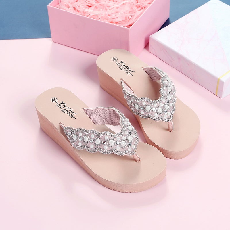 2 Pairs Non- Beach Slipsole Shoes Flops Shoes for Women Wearing ( Size 38 24.0CM, 7US, 4.5UK, 38EU, 9.432Inch) - Image 3