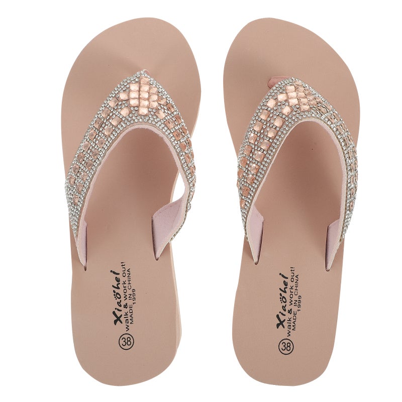 2 Pairs Non- Beach Slipsole Shoes Flops Shoes for Women Wearing ( Size 38 24.0CM, 7US, 4.5UK, 38EU, 9.432Inch) - Image 2