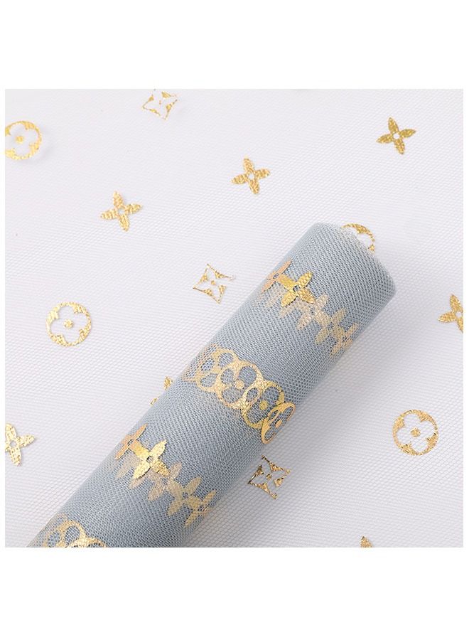 ZCM-HAPPY 1 Roll Gift and Bouquet Wrapping Paper Four Leaf Clover Printed Gauze  50x450cm