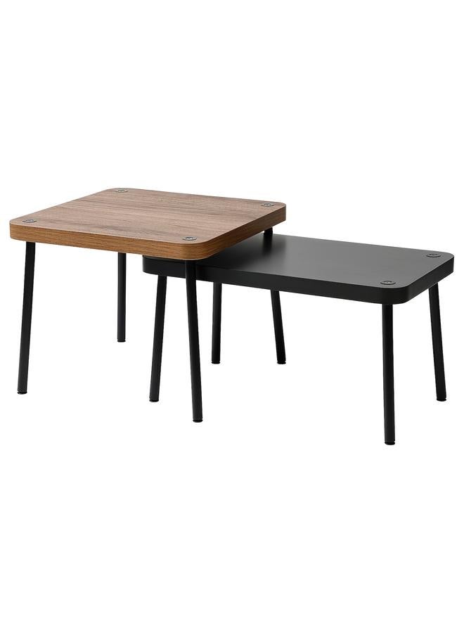 Zaboon Nest of tables, set of 2, grey/walnut effect - Image 1