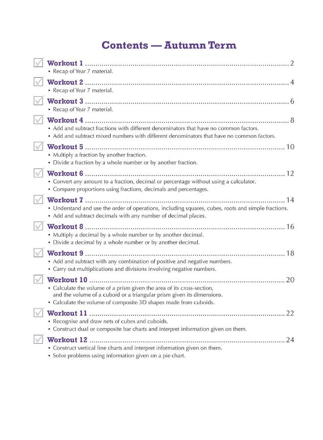 KS3 Maths 10-Minute Weekly Workouts - Year 8  - Image 3