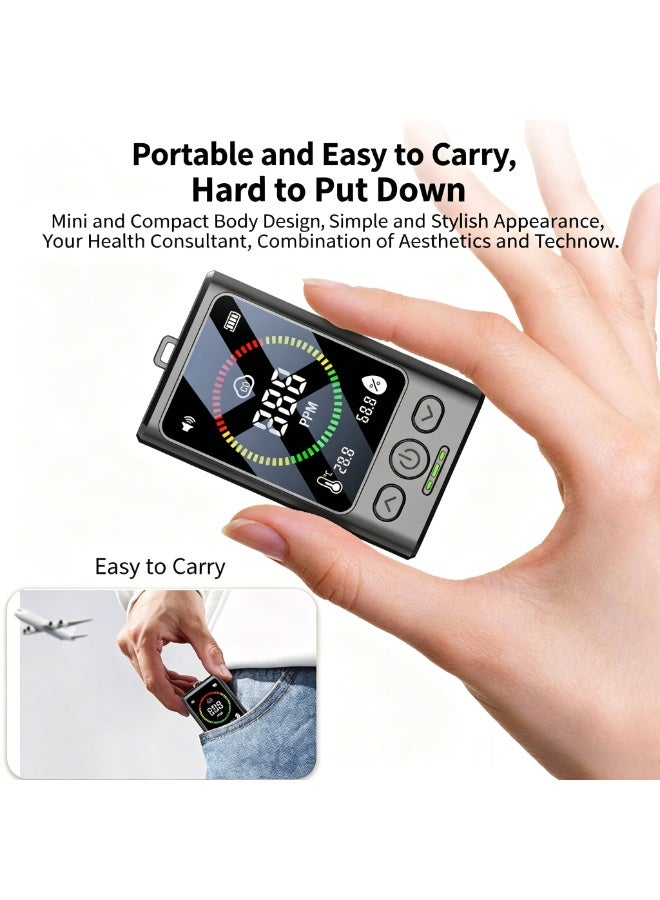 XiaoGiqi GC300 Mini Portable Carbon Monoxide Detector, 3-in-1 Rechargeable CO Toxic Gas Alarm with Temperature & Humidity Display, Wireless Air Gas Sensor for Home Kitchen Garage Camping RV Outdoor Travel Safety - Image 5