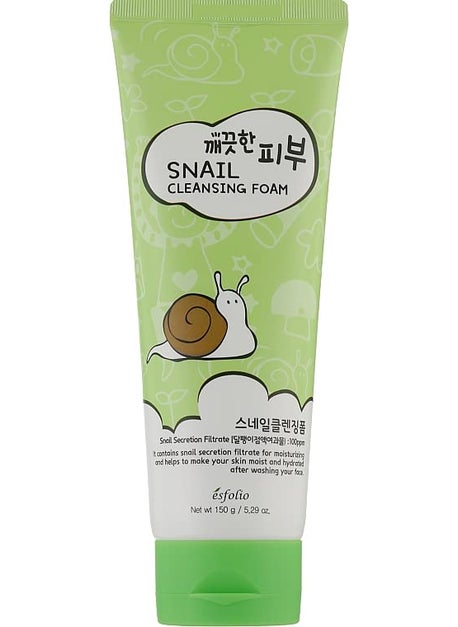 esfolio esfolio Snail Cleansing Foam  Nourishing Face Wash for Hydrated  Smooth Skin  Korean Skincare with Snail Extract for Deep Pore Cleansing  AntiAging  Gentle Foaming Facial Cleanser 529oz150g 