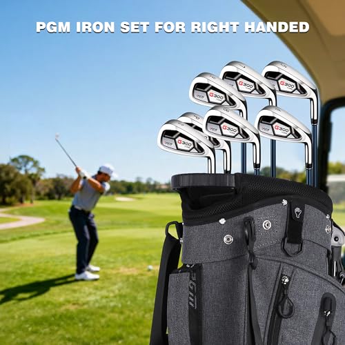 PGM 7 Piece Mens Golf Iron Set for Right Handed Forgiving Design Sets with Graphite Shaft and Easy Control Grip Include Golf Club Iron 5 to 9 PW SW - Image 3