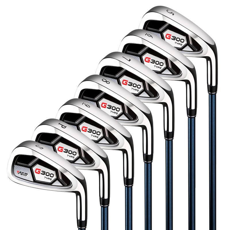 PGM 7 Piece Mens Golf Iron Set for Right Handed Forgiving Design Sets with Graphite Shaft and Easy Control Grip Include Golf Club Iron 5 to 9 PW SW - Image 2