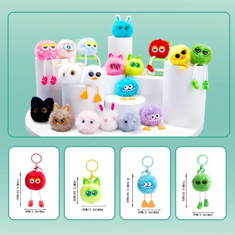 OMyFav 18 PCs Kids Keychains - Keychain Cute for Birthday Goodie Bags Stuffers Easter Egg Fillers for Kids Easter Egg Stuffers Classroom Prizes Elementary Carnival Prizes in Bulk Backpack Treasure Box - Image 2