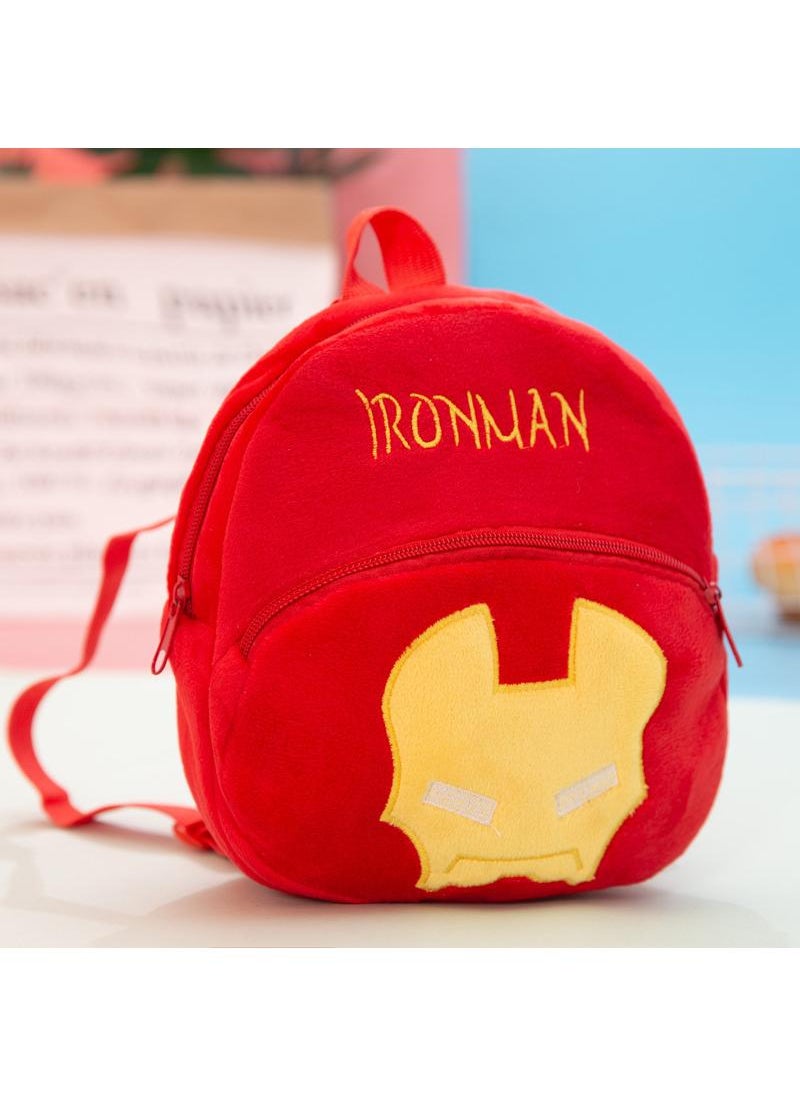 Kids Iron Man Embroidered Backpack Cartoon Plush Kindergarten Backpack 