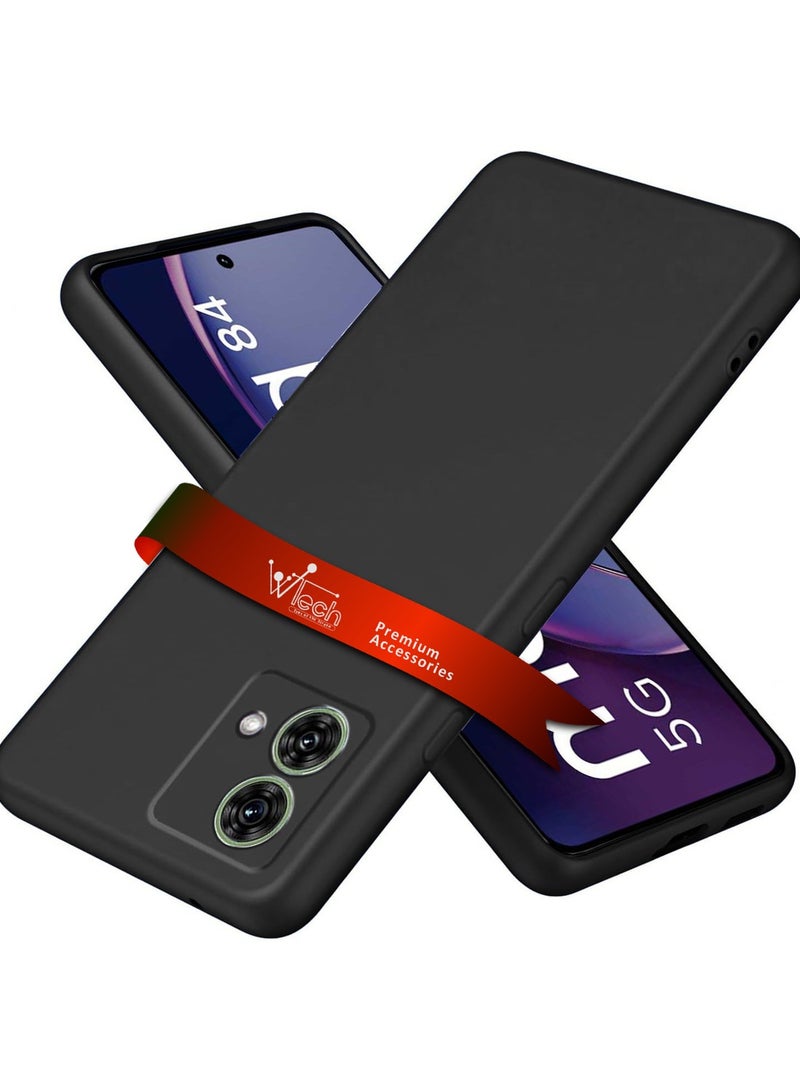 Wtech Soft Liquid Silicone Case Cover For Motorola Moto G84 5G 2023 Black - Image 1