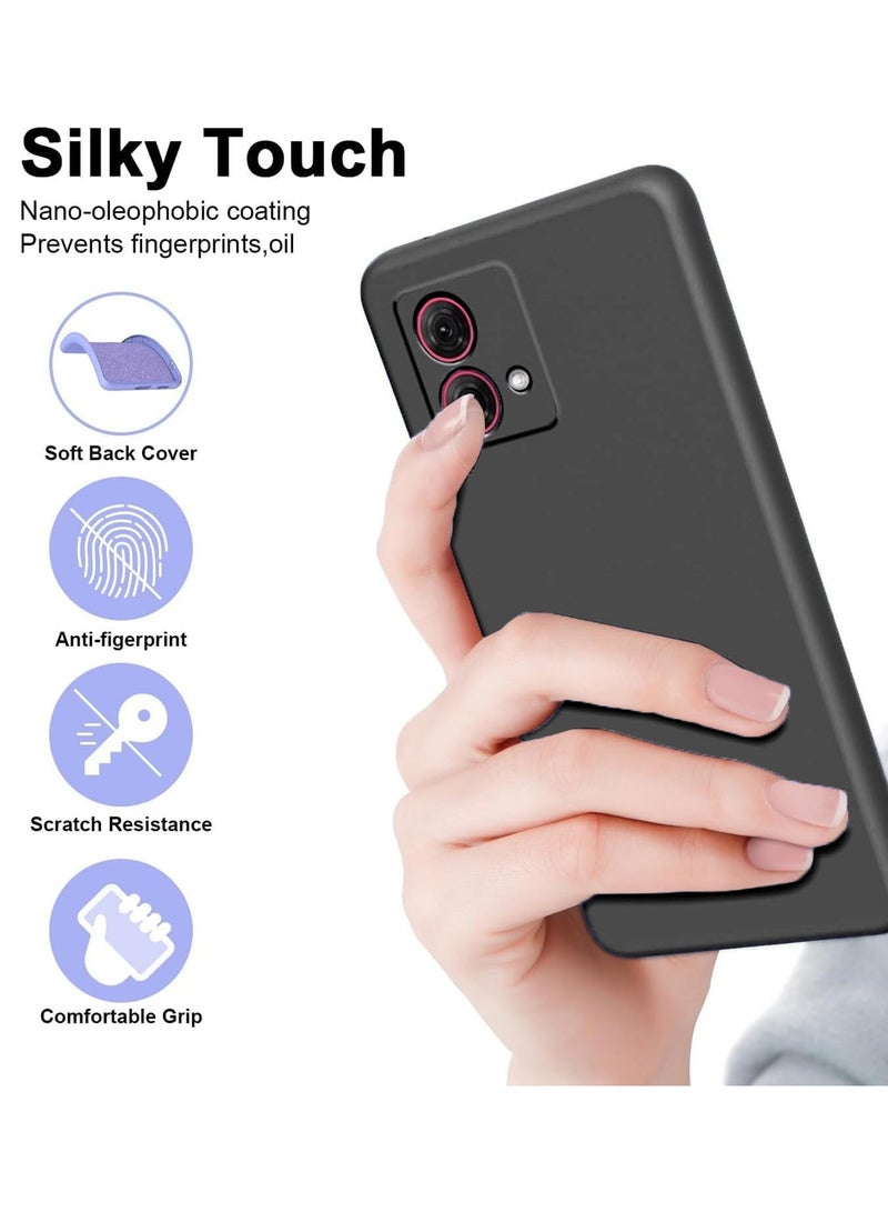 Wtech Soft Liquid Silicone Case Cover For Motorola Moto G84 5G 2023 Black - Image 2
