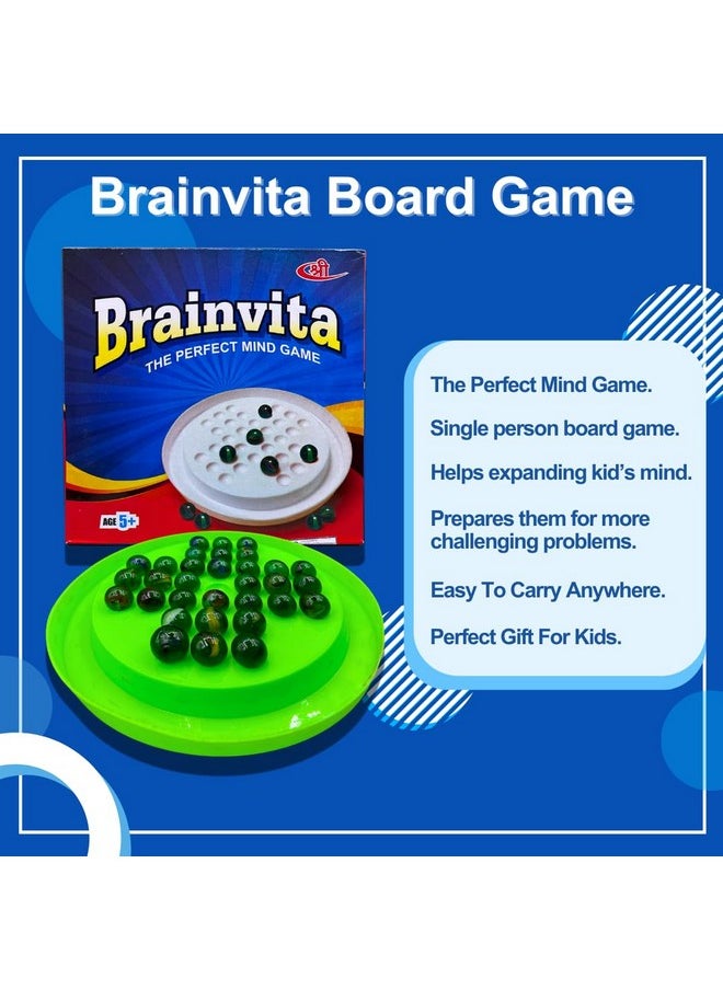 Kids Mandi - Brainvita Board Game With 32 Marbles | Marble Solitaire | Mind Challenging Single Player Game | Suitable For Ages 5 Years And Up - Image 1
