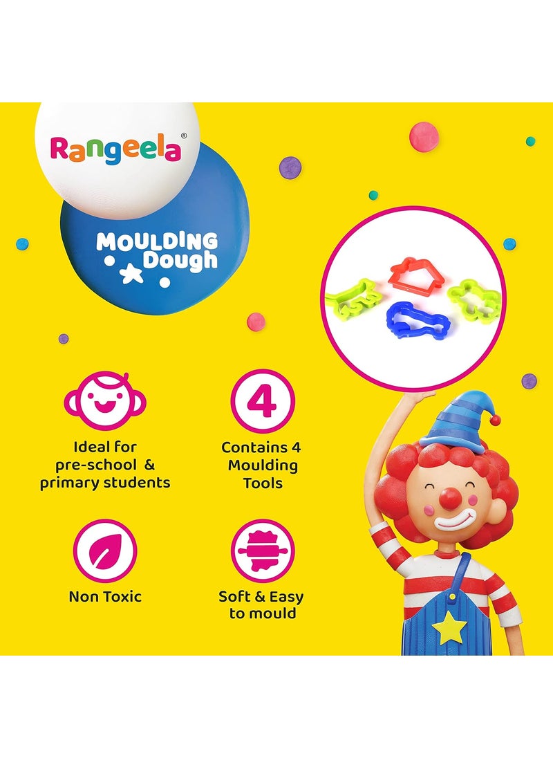 Pidilite Rangeela Moulding Dough 6 Primary Shades and 2 Fluorescent Shades with 4 Moulding Tools Ideal for PreSchool Primary Students Great for Gifting 200g Pack of 2  - Image 2