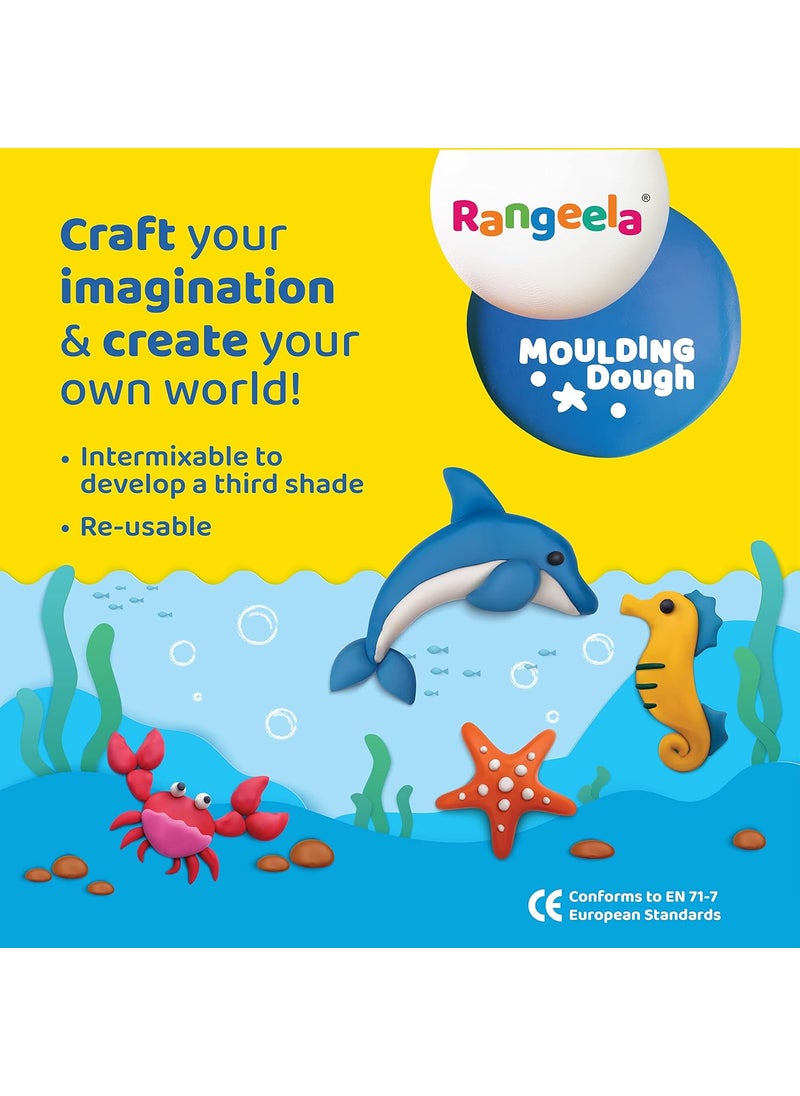 Pidilite Rangeela Moulding Dough 6 Primary Shades and 2 Fluorescent Shades with 4 Moulding Tools Ideal for PreSchool Primary Students Great for Gifting 200g Pack of 2  - Image 4