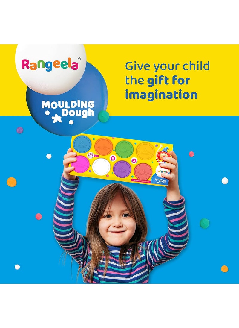 Pidilite Rangeela Moulding Dough 6 Primary Shades and 2 Fluorescent Shades with 4 Moulding Tools Ideal for PreSchool Primary Students Great for Gifting 200g Pack of 2  - Image 5
