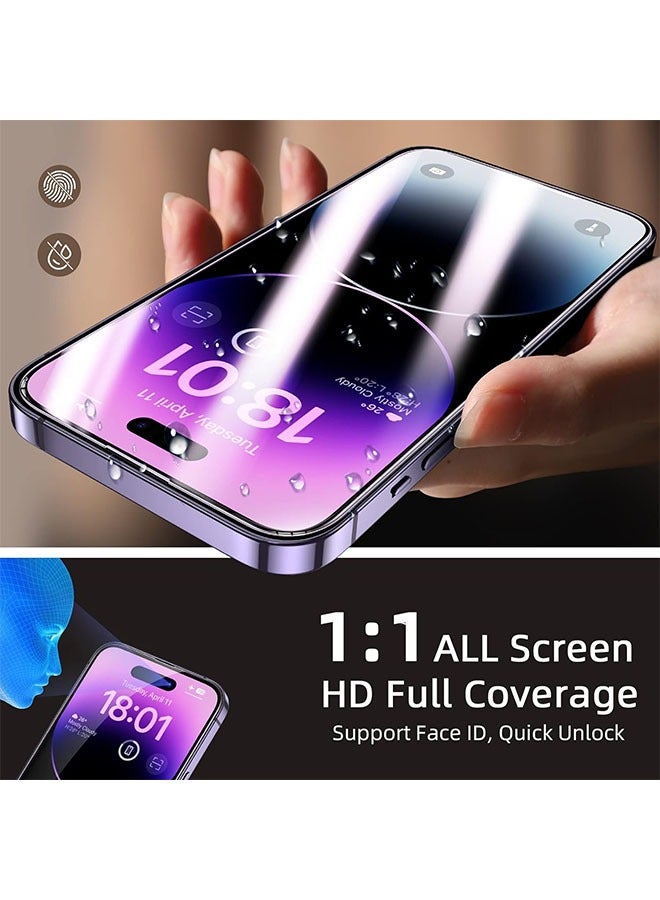 3 pcs Screen Protector for iPhone  Pro 14  [6.1 Inch] Display Tempered Glass Film with Easy Installation, Ultra HD,  Hardness, Scratch Resistant. - Image 4