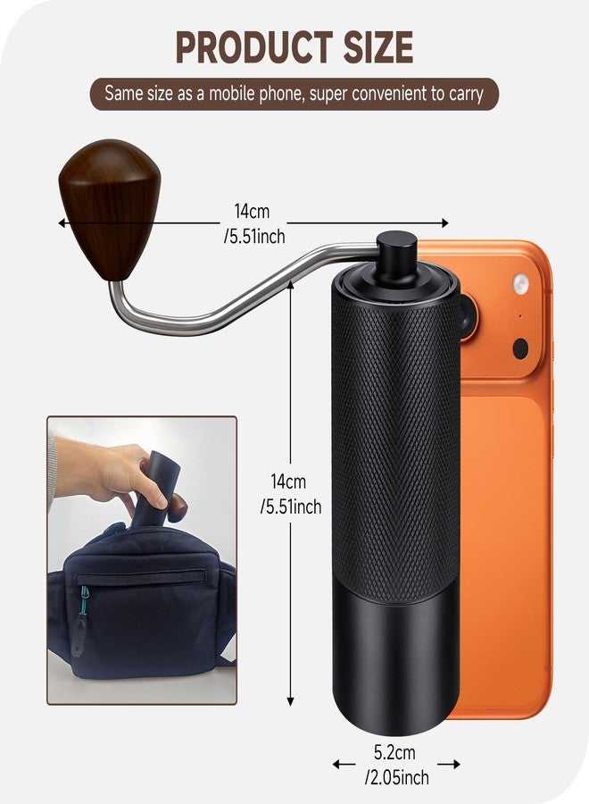 BOKKY Manual Coffee Grinder, Stainless-Steel Burr Hand Crank, Adjustable Grind for Espresso, Pour Over, French Press, Quiet Portable Travel Coffee Bean Grinder, Easy Clean (Black) - Image 2